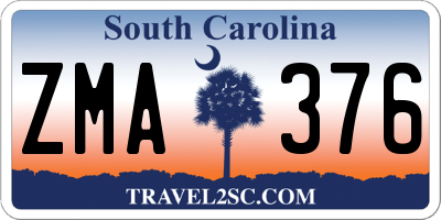 SC license plate ZMA376