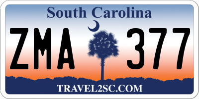 SC license plate ZMA377