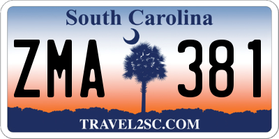 SC license plate ZMA381