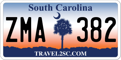 SC license plate ZMA382