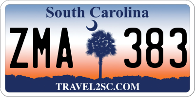 SC license plate ZMA383