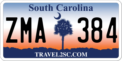 SC license plate ZMA384