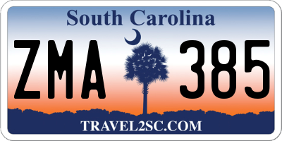 SC license plate ZMA385