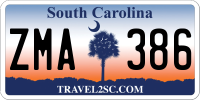 SC license plate ZMA386