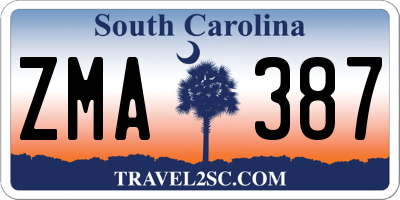 SC license plate ZMA387