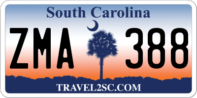 SC license plate ZMA388