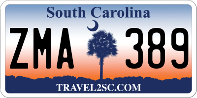 SC license plate ZMA389