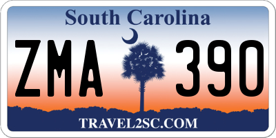 SC license plate ZMA390
