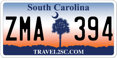 SC license plate ZMA394