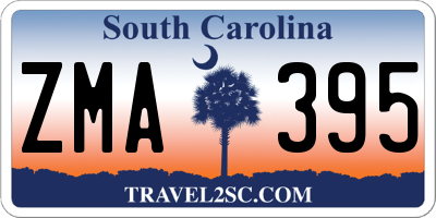 SC license plate ZMA395