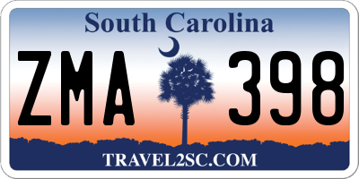 SC license plate ZMA398