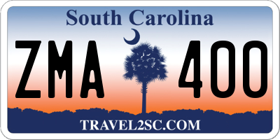 SC license plate ZMA400