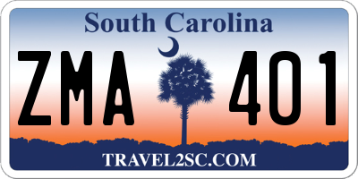 SC license plate ZMA401
