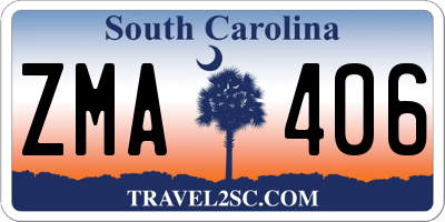 SC license plate ZMA406