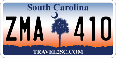 SC license plate ZMA410