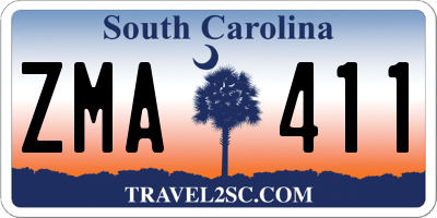 SC license plate ZMA411