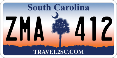 SC license plate ZMA412