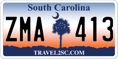 SC license plate ZMA413