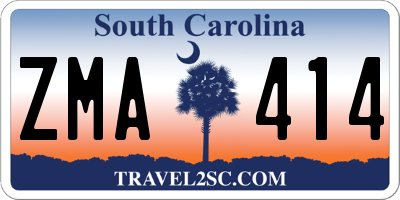 SC license plate ZMA414