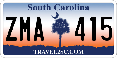 SC license plate ZMA415