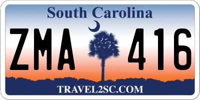 SC license plate ZMA416
