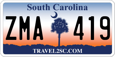 SC license plate ZMA419
