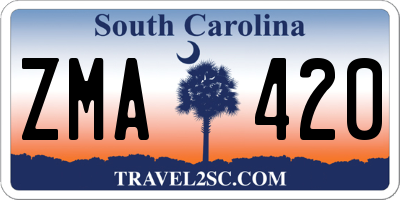 SC license plate ZMA420
