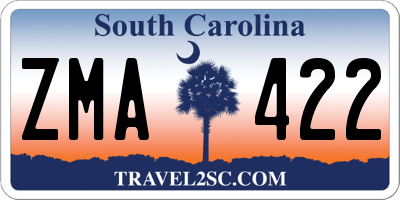SC license plate ZMA422