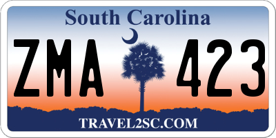 SC license plate ZMA423