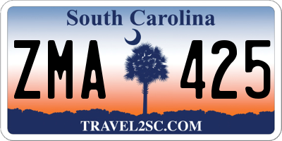 SC license plate ZMA425