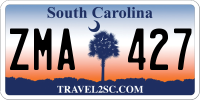 SC license plate ZMA427