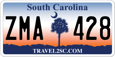 SC license plate ZMA428