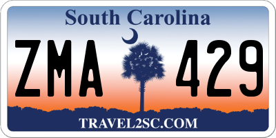 SC license plate ZMA429