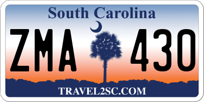 SC license plate ZMA430