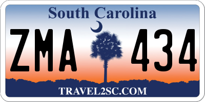 SC license plate ZMA434