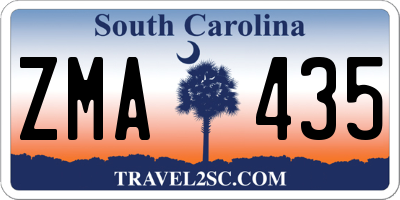 SC license plate ZMA435