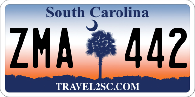 SC license plate ZMA442