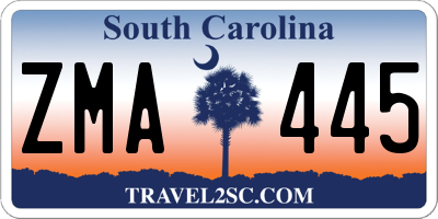 SC license plate ZMA445