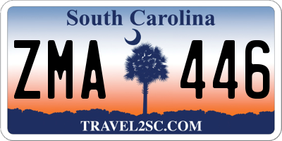 SC license plate ZMA446