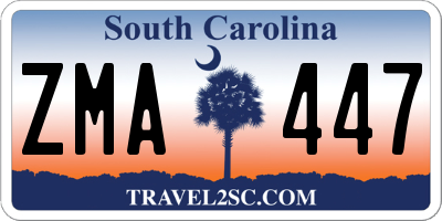SC license plate ZMA447