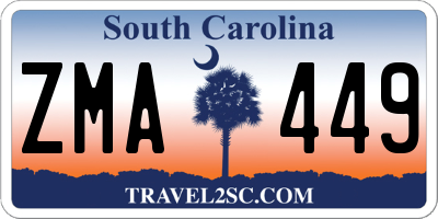 SC license plate ZMA449