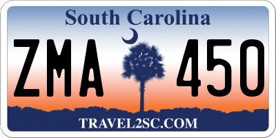SC license plate ZMA450