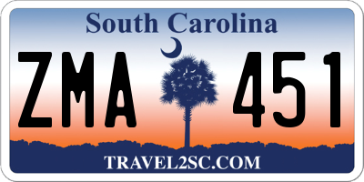 SC license plate ZMA451