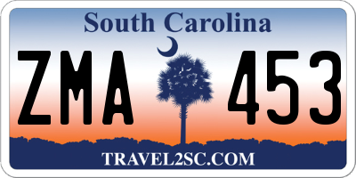 SC license plate ZMA453