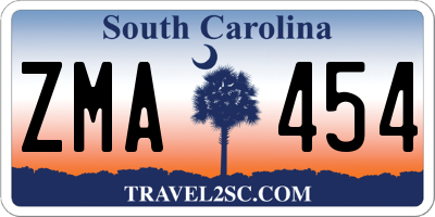 SC license plate ZMA454