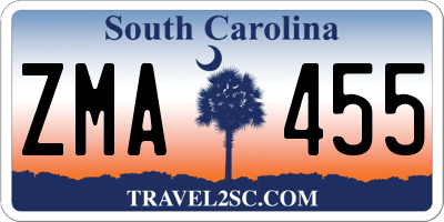 SC license plate ZMA455