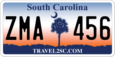 SC license plate ZMA456