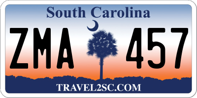 SC license plate ZMA457