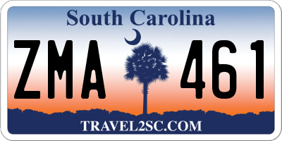 SC license plate ZMA461