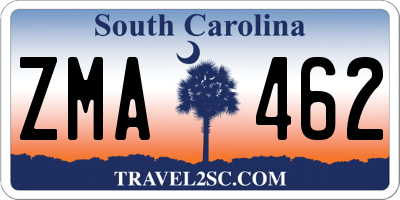 SC license plate ZMA462